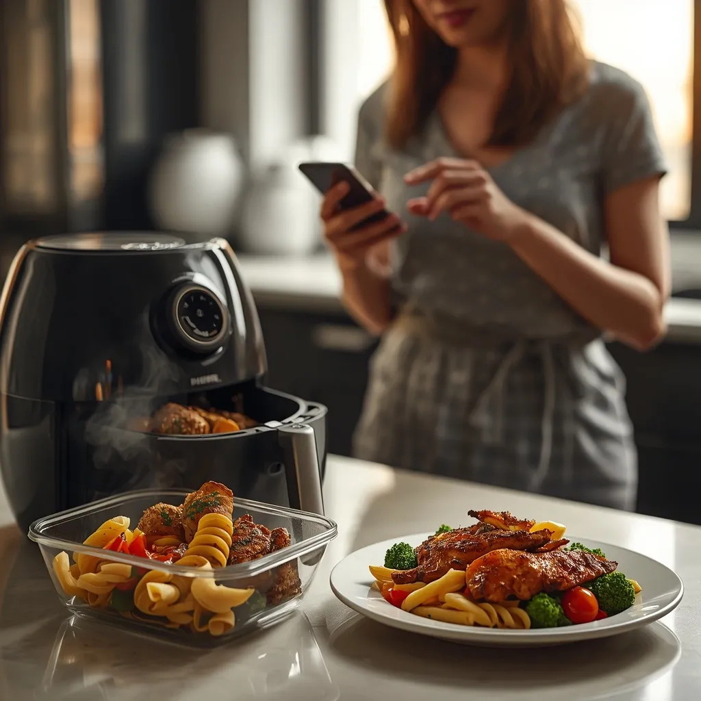 Leftovers reheated in the air fryer