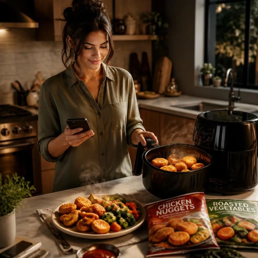 Crispy frozen food in the air fryer